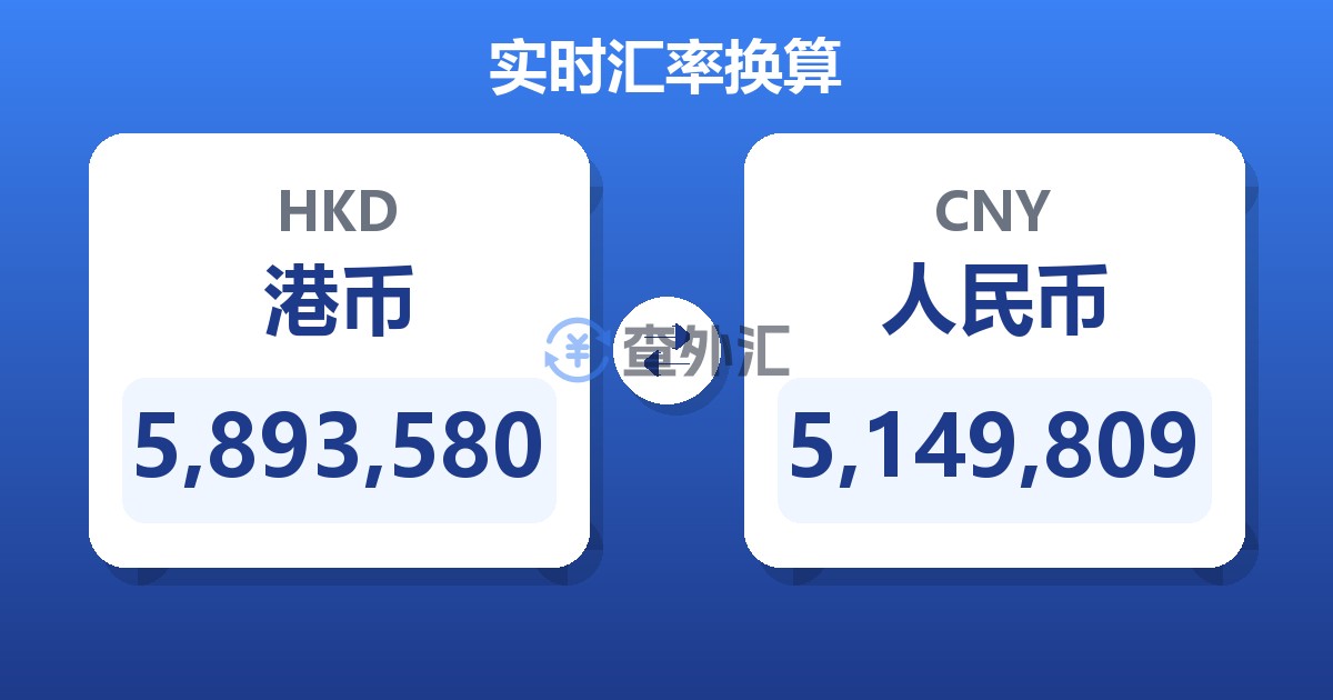 5,893,580港币兑人民币