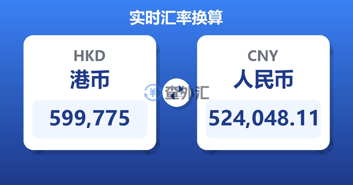 599,775港币兑人民币