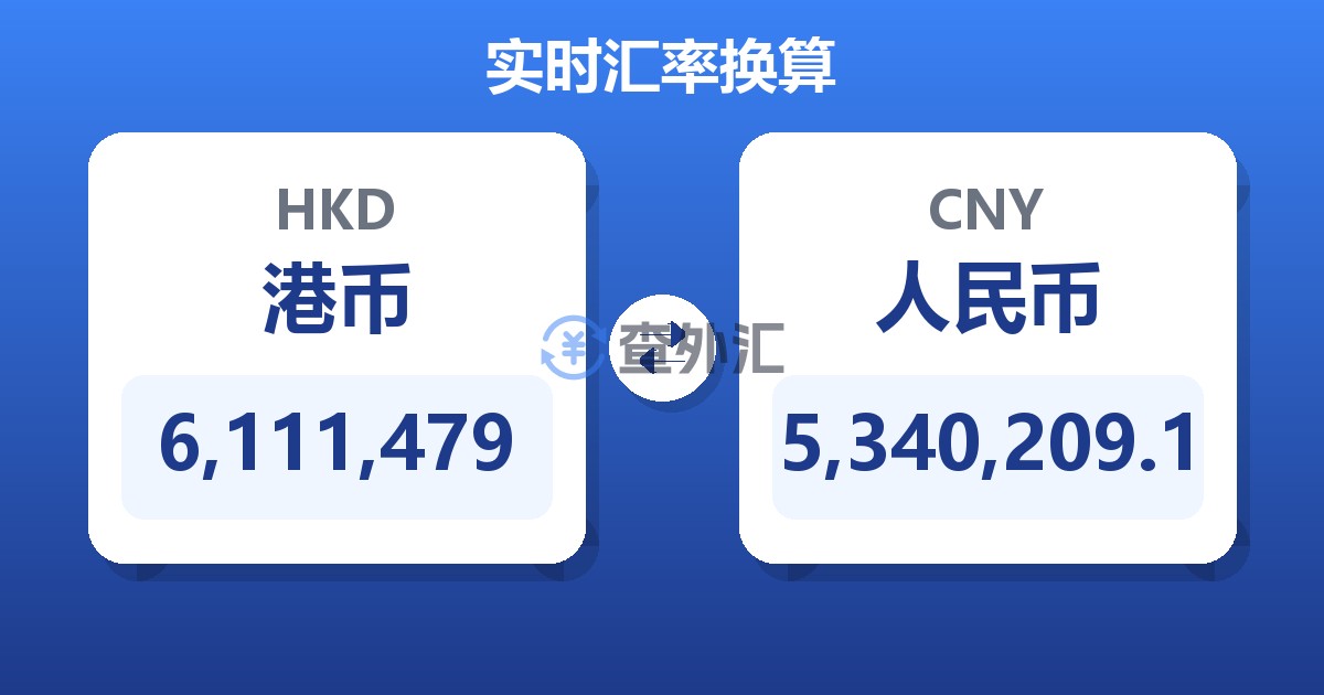 6,111,479港币兑人民币
