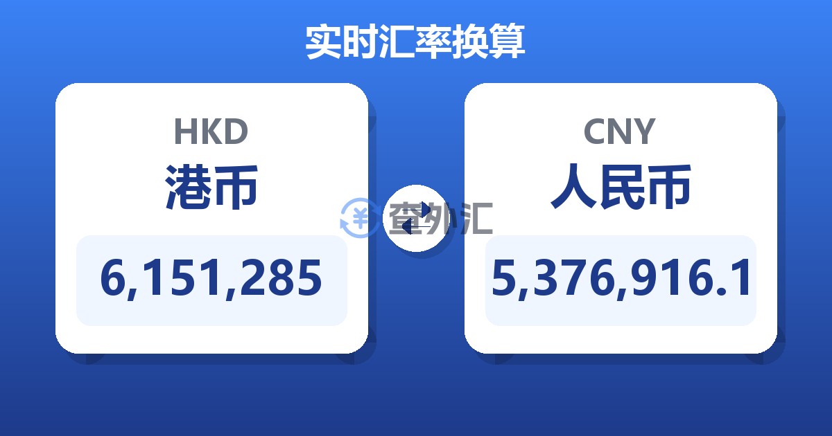 6,151,285港币兑人民币
