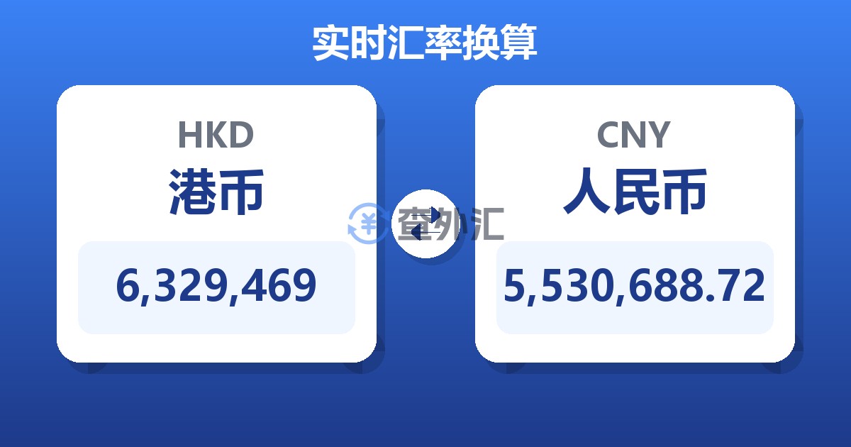 6,329,469港币兑人民币