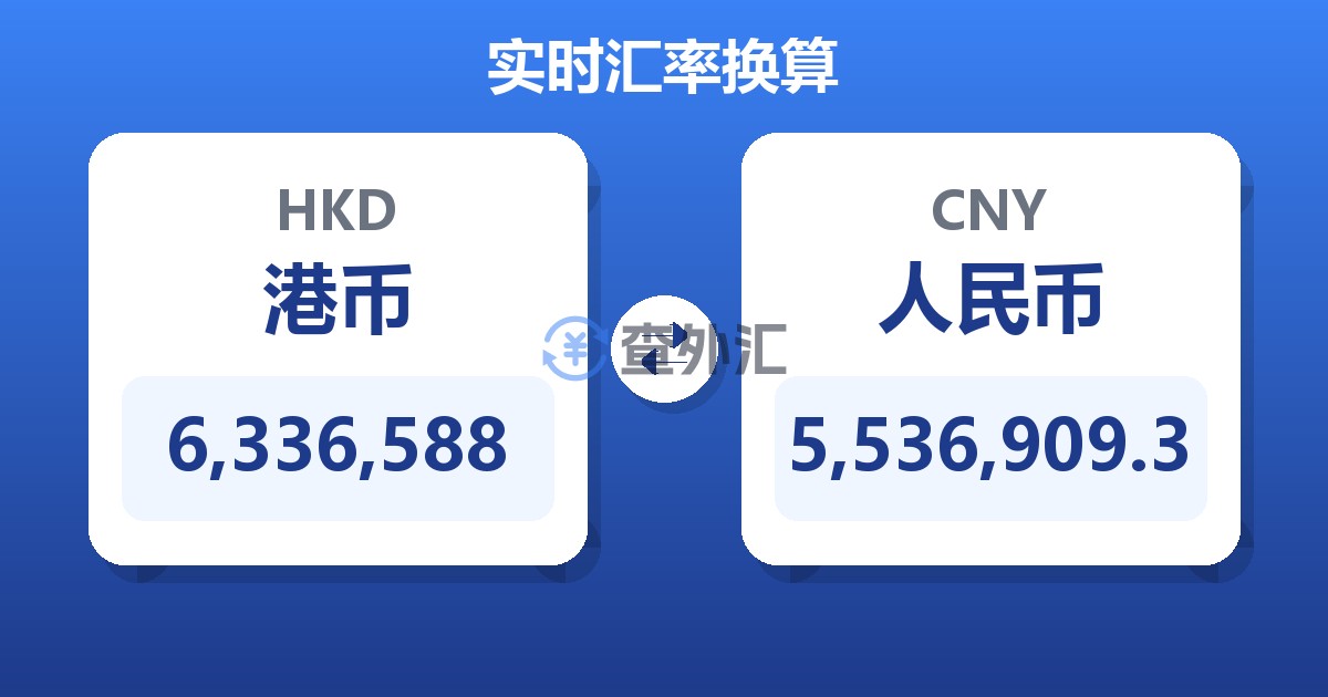 6,336,588港币兑人民币
