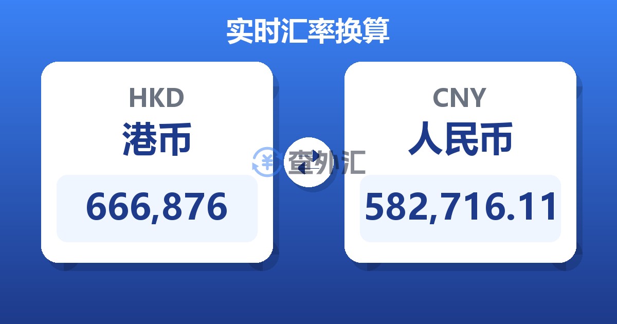 666,876港币兑人民币