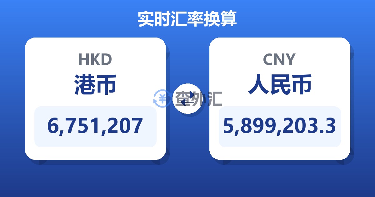 6,751,207港币兑人民币