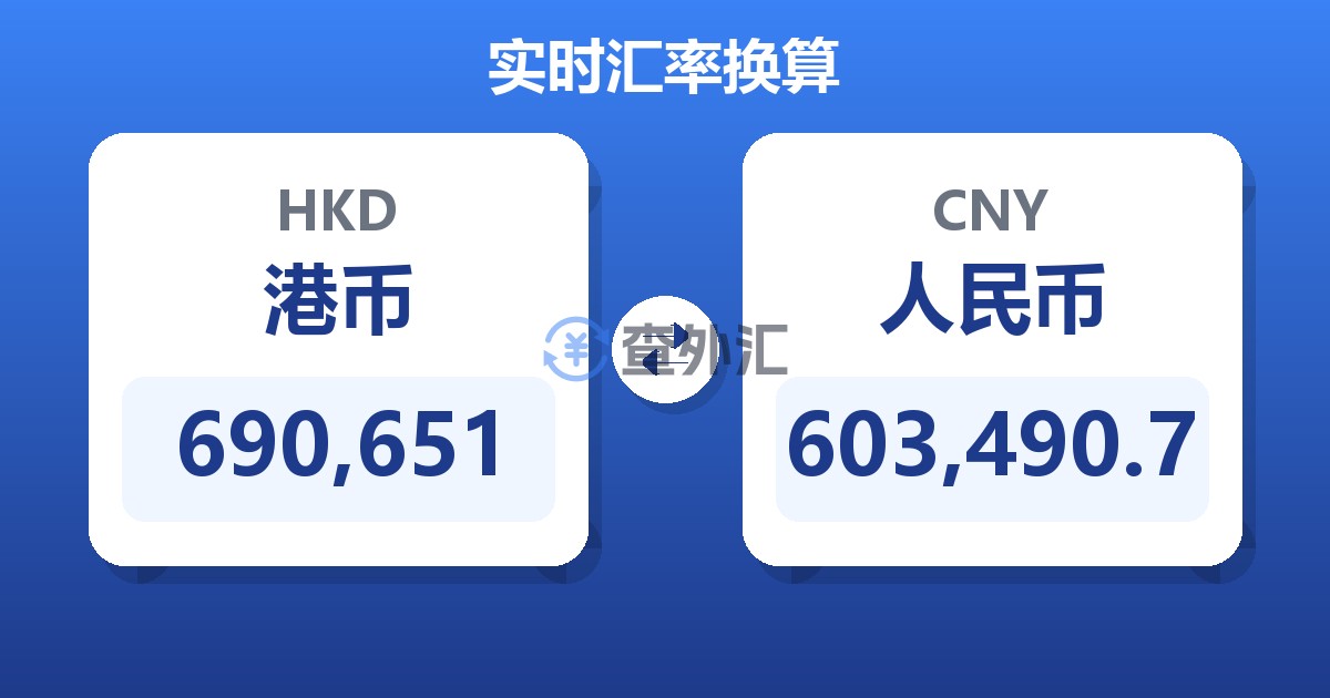 690,651港币兑人民币