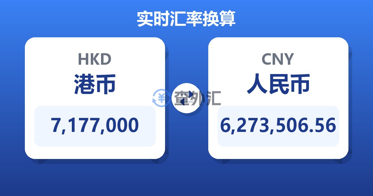 7,177,000港币兑人民币