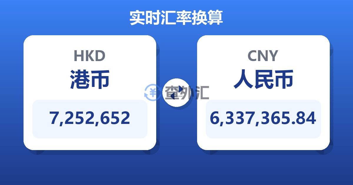 7,252,652港币兑人民币