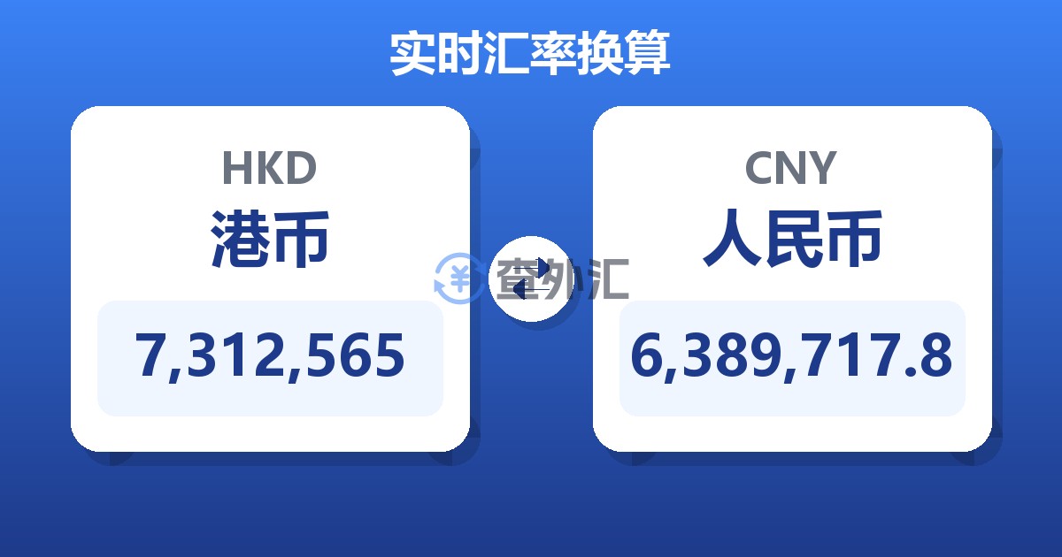 7,312,565港币兑人民币