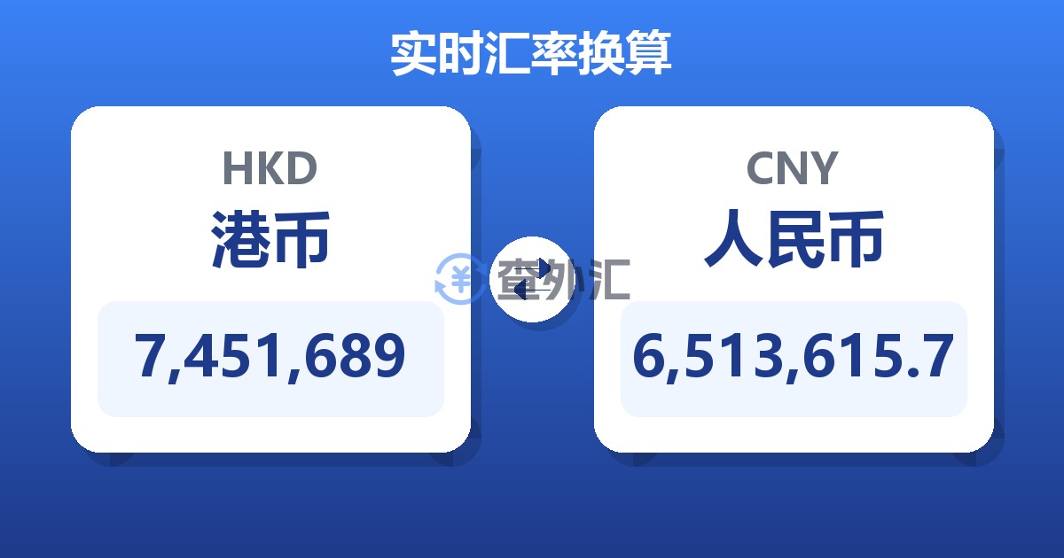 7,451,689港币兑人民币