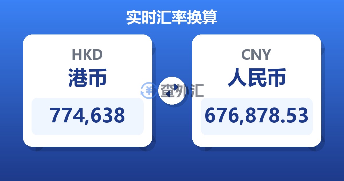 774,638港币兑人民币