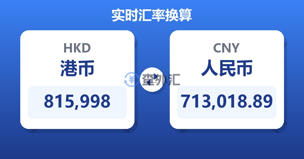 815,998港币兑人民币
