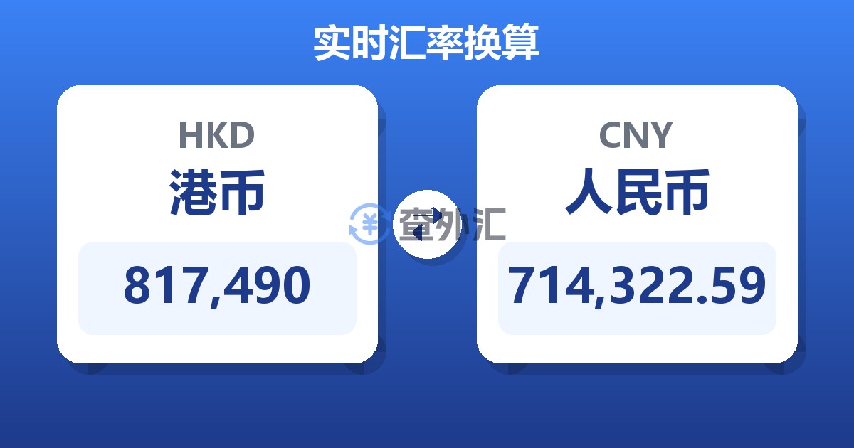 817,490港币兑人民币