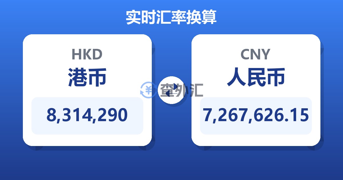 8,314,290港币兑人民币