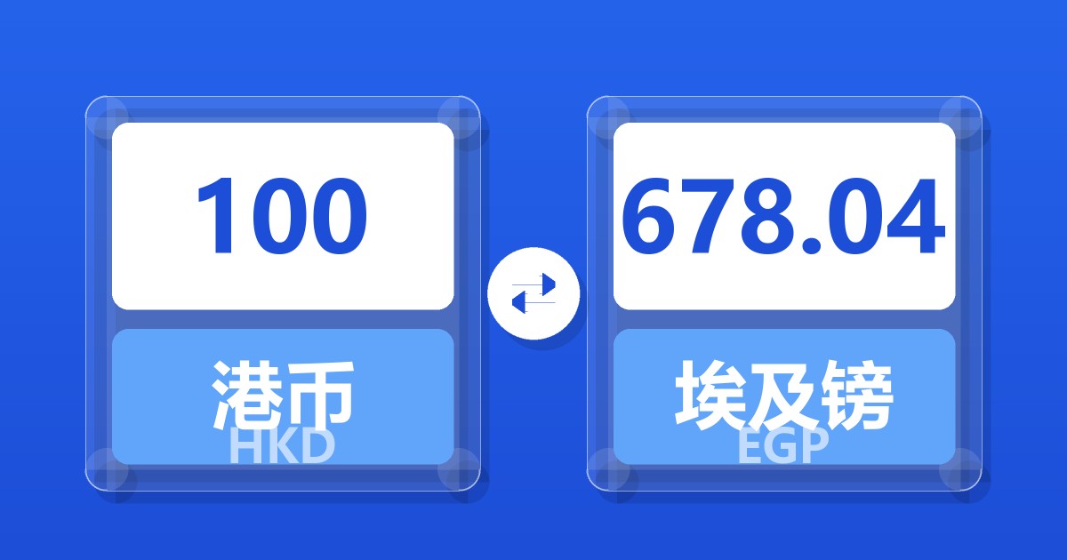 100港币兑埃及镑