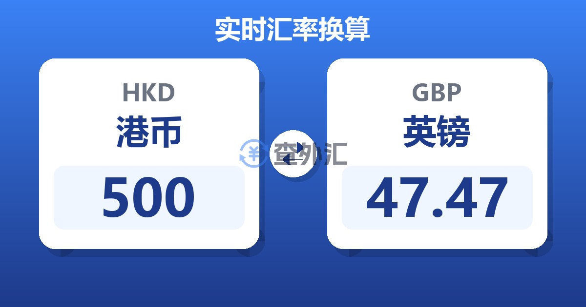 500港币兑英镑