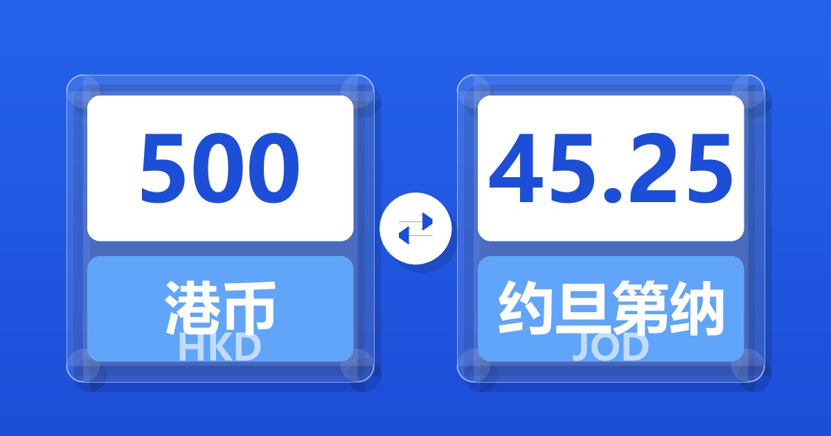 500港币兑约旦第纳尔