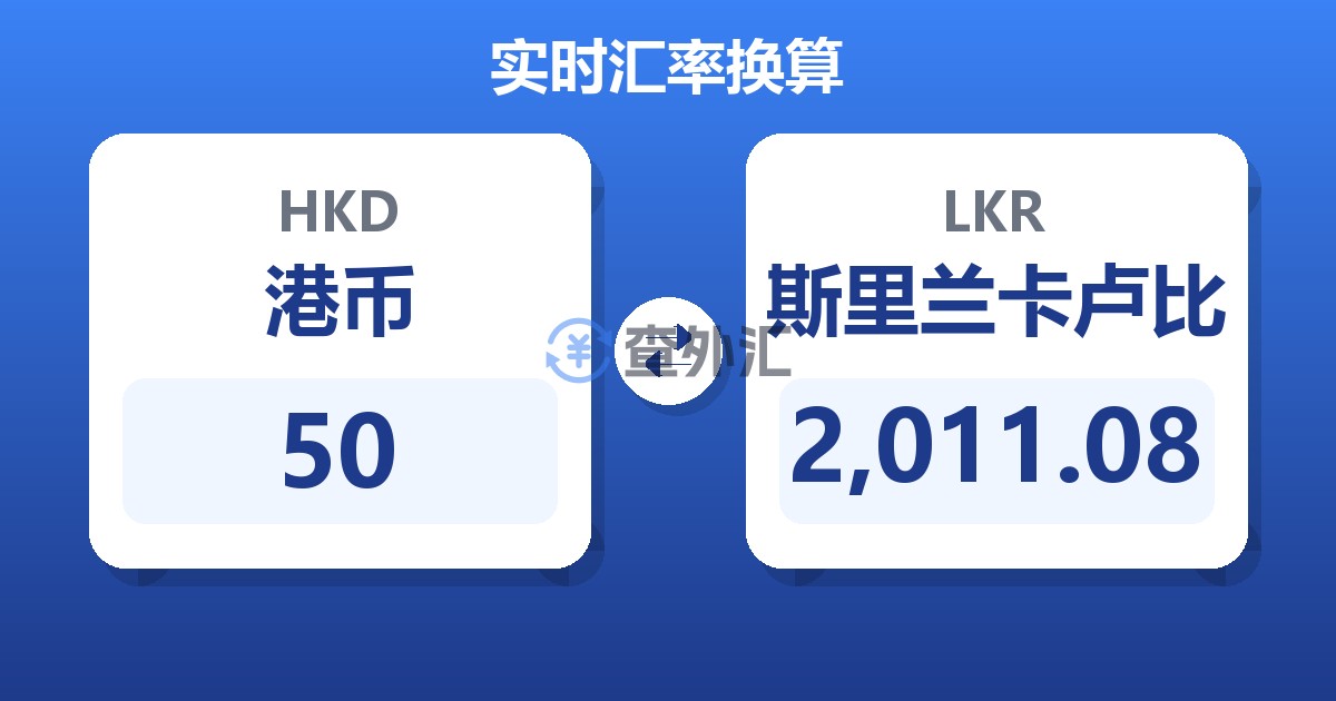 50港币兑斯里兰卡卢比