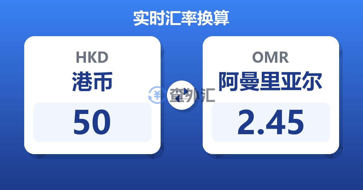 50港币兑阿曼里亚尔
