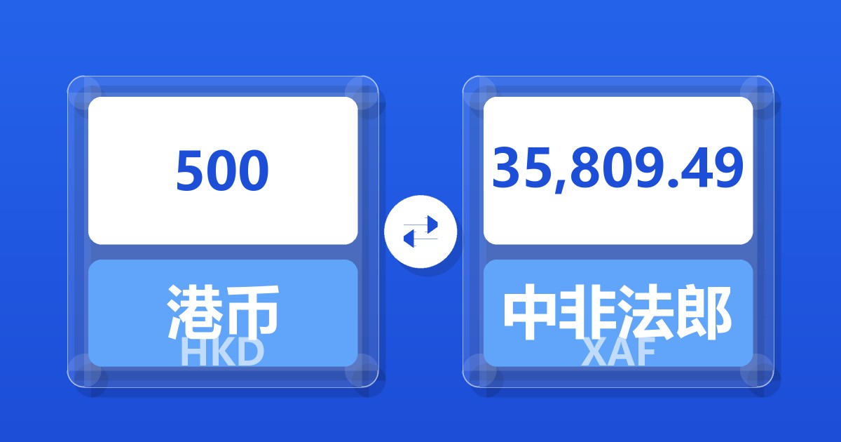 500港币兑中非法郎