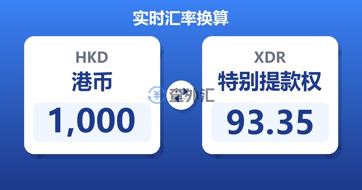 1,000港币兑特别提款权