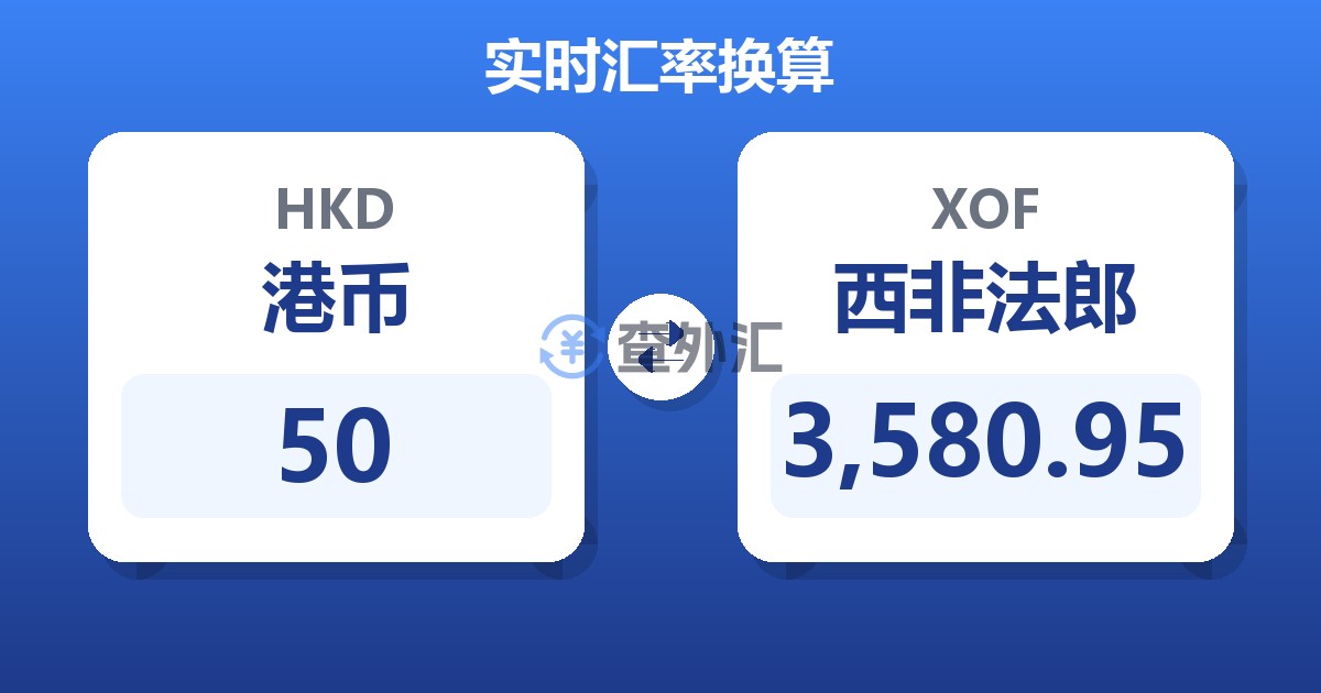 50港币兑西非法郎