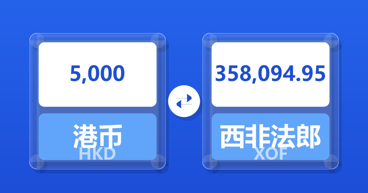 5,000港币兑西非法郎