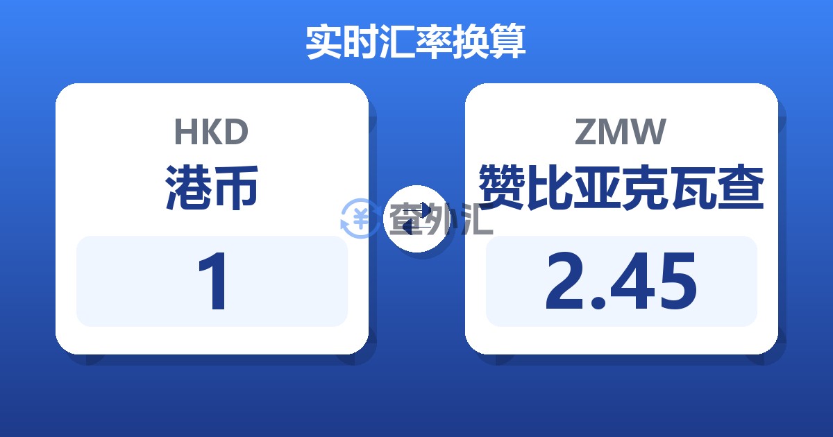 1港币兑赞比亚克瓦查