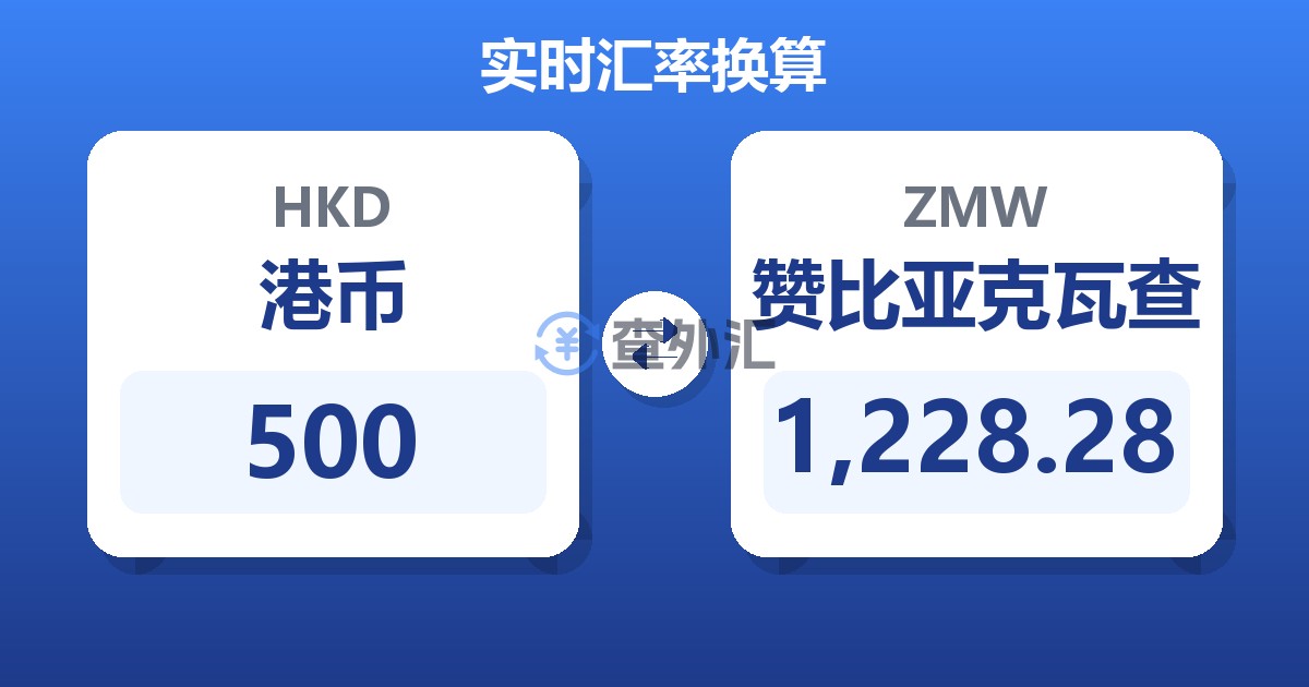 500港币兑赞比亚克瓦查