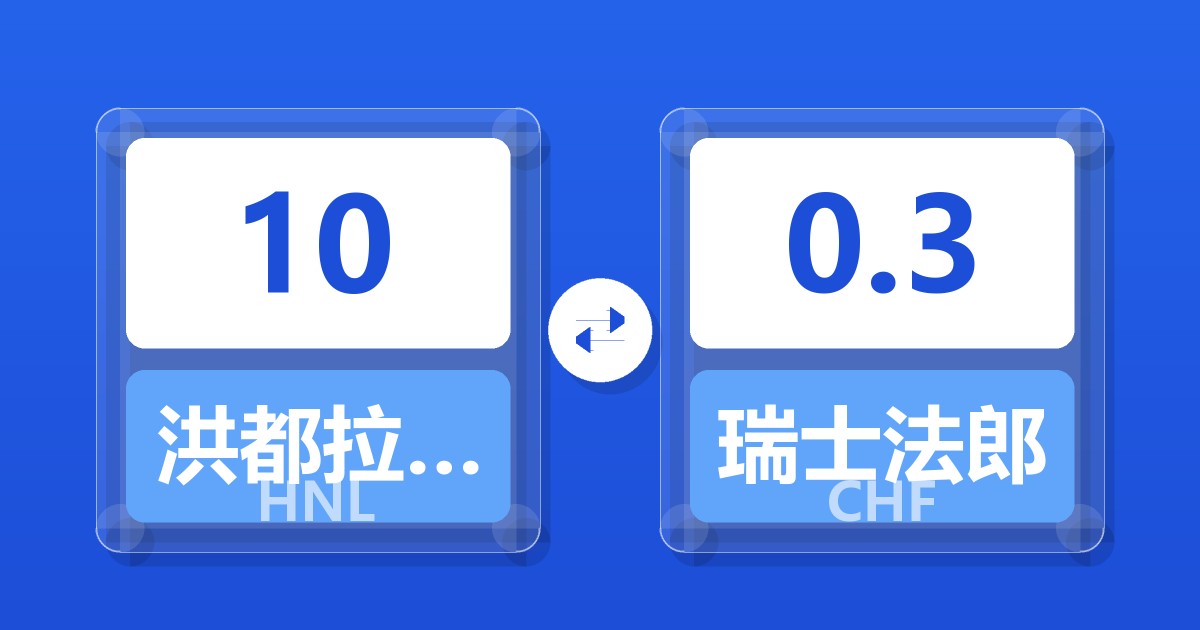 10洪都拉斯伦皮拉兑瑞士法郎