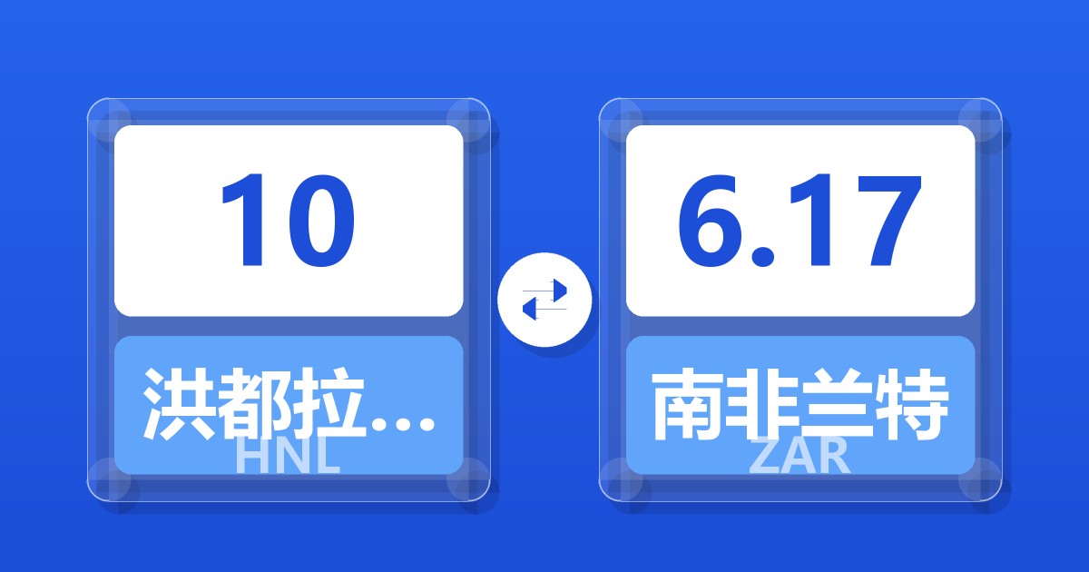 10洪都拉斯伦皮拉兑南非兰特