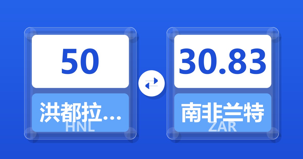 50洪都拉斯伦皮拉兑南非兰特