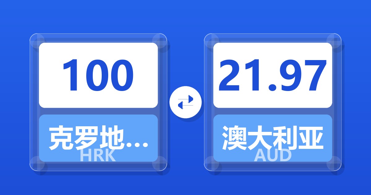 100克罗地亚库纳兑澳大利亚元