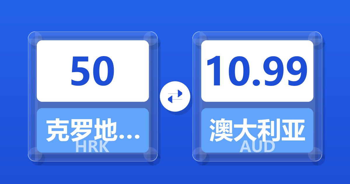 50克罗地亚库纳兑澳大利亚元