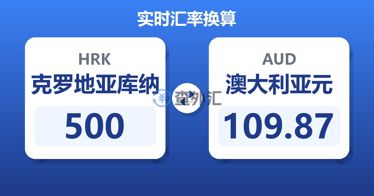 500克罗地亚库纳兑澳大利亚元