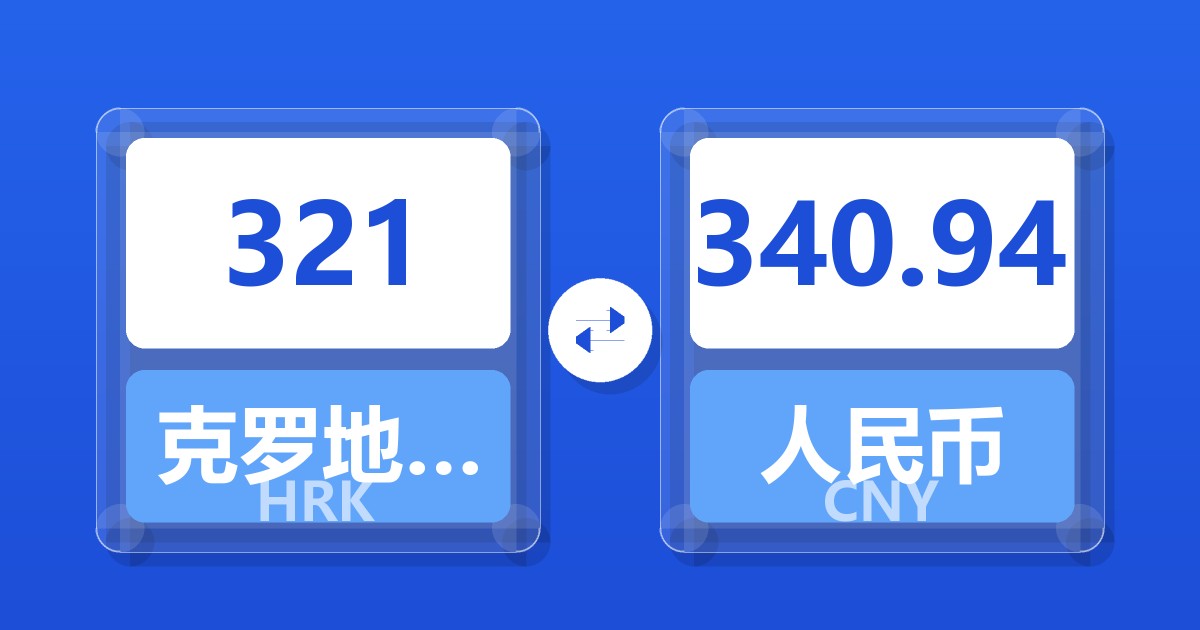 321克罗地亚库纳兑人民币