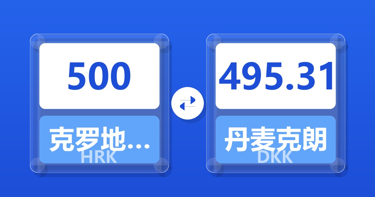 500克罗地亚库纳兑丹麦克朗