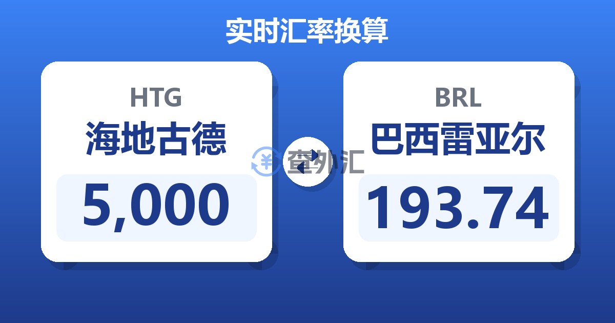 5,000海地古德兑巴西雷亚尔
