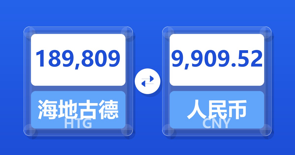 189,809海地古德兑人民币