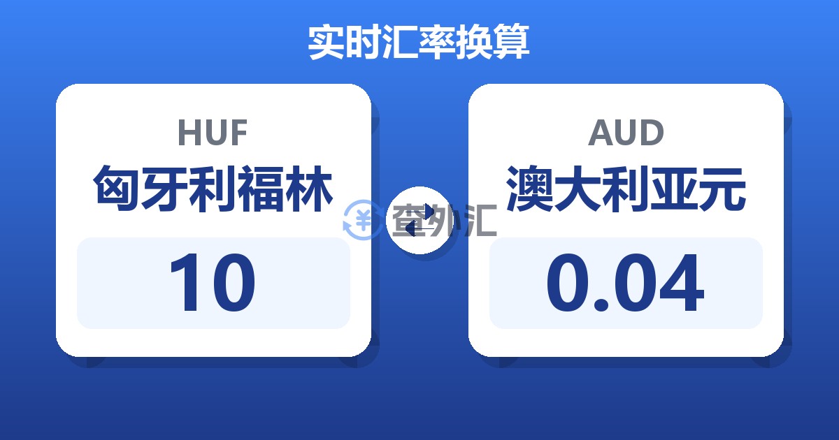 10匈牙利福林兑澳大利亚元