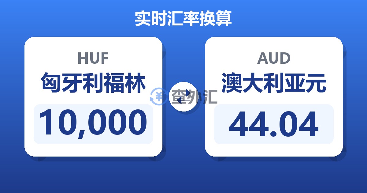 10,000匈牙利福林兑澳大利亚元