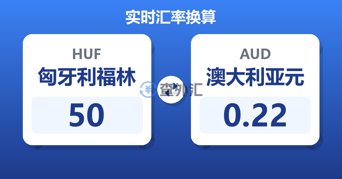 50匈牙利福林兑澳大利亚元