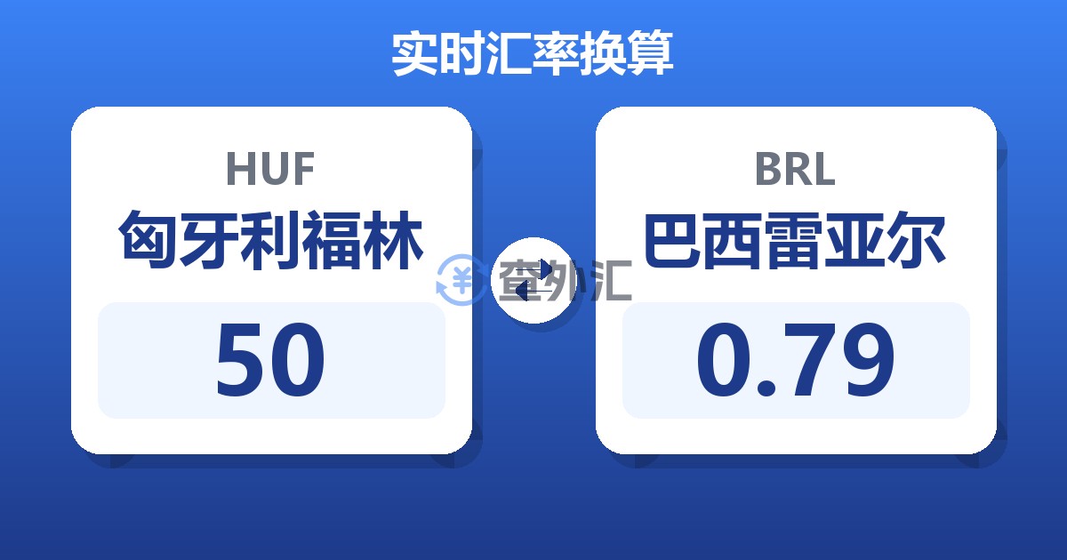 50匈牙利福林兑巴西雷亚尔
