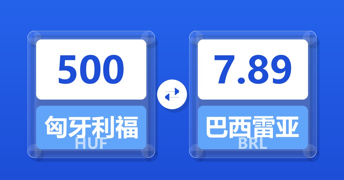 500匈牙利福林兑巴西雷亚尔