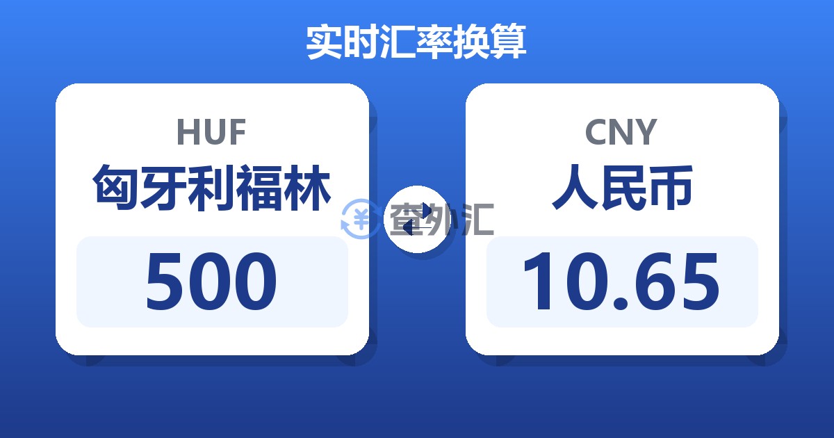 500匈牙利福林兑人民币