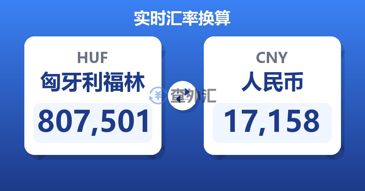 807,501匈牙利福林兑人民币