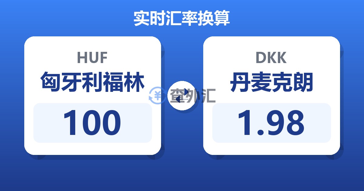 100匈牙利福林兑丹麦克朗