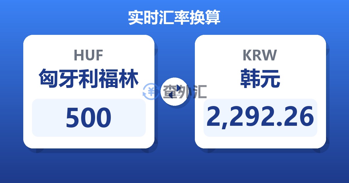 500匈牙利福林兑韩元