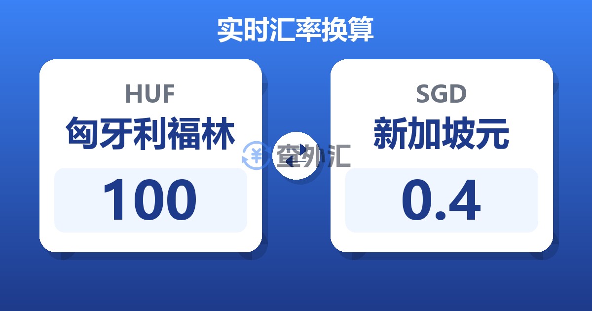 100匈牙利福林兑新加坡元