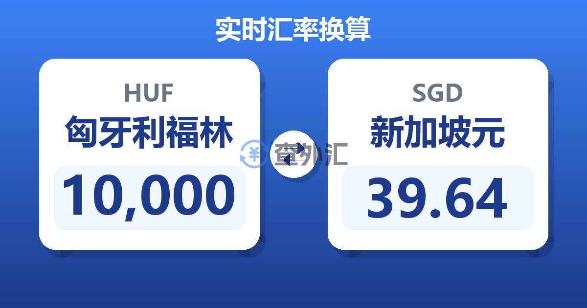 10,000匈牙利福林兑新加坡元