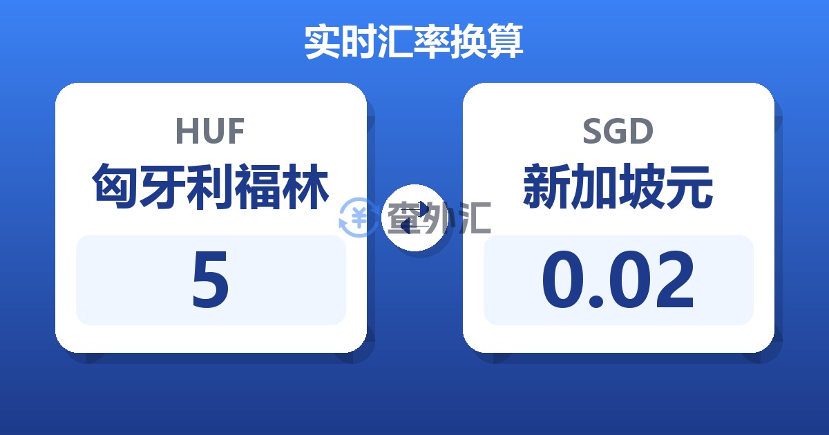 5匈牙利福林兑新加坡元